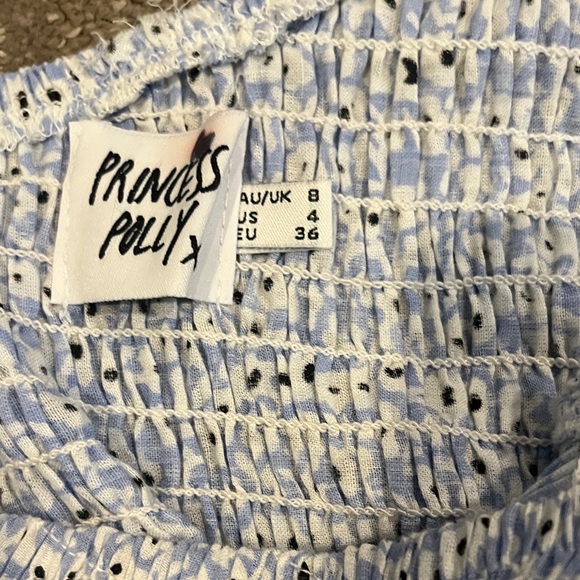 One-Shoulder Blue Ruffle Dress - Picture 4 of 5